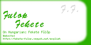 fulop fekete business card